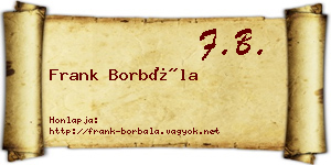 Frank Borbála névjegykártya